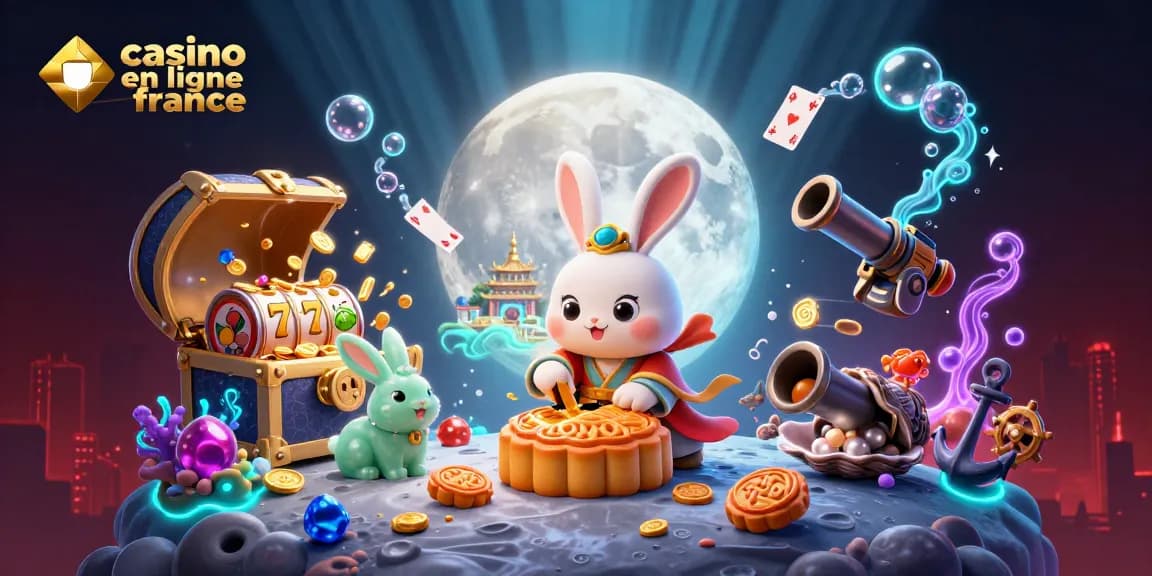 Joue aux machines à sous dans un casino en ligne France avec une illustration dynamique et colorée.