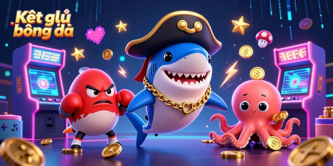Engage with Kết quả bóng đá while exploring dynamic gaming elements in an energetic 3D illustration.