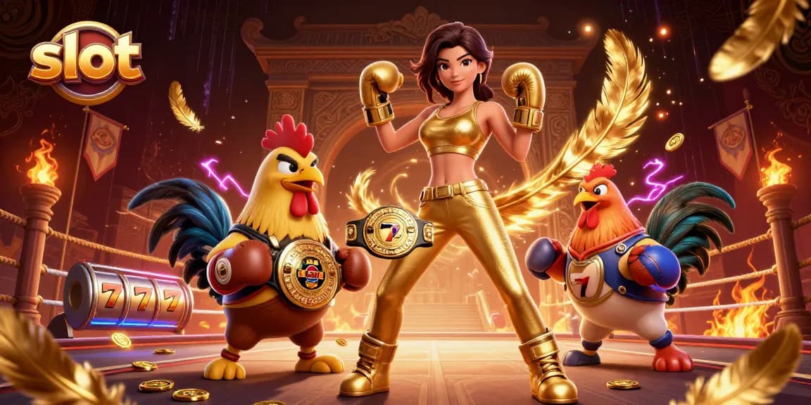 Spin the slot reels and win big with energetic characters in this casino-themed illustration.