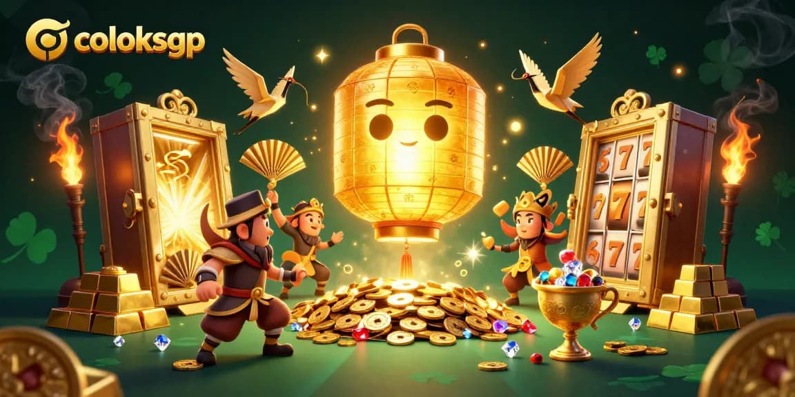 Experience the excitement of coloksgp with immersive lottery gameplay featuring golden elements and vibrant casino imagery.