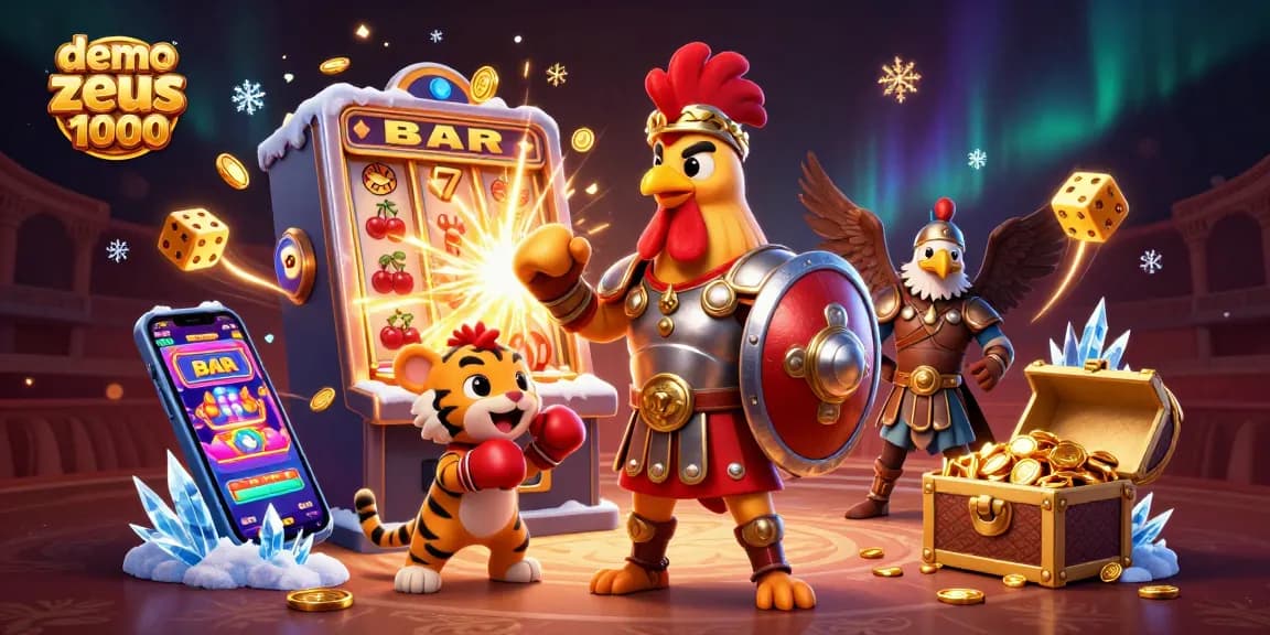 Engage with the demo slot zeus 1000 through dynamic 3D illustration showcasing thrilling casino elements.