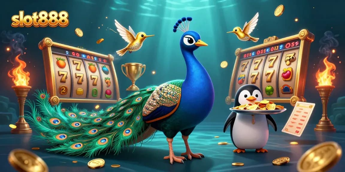 Mainkan slot888 dengan beragam simbol menarik dalam ilustrasi yang penuh warna dan detail.