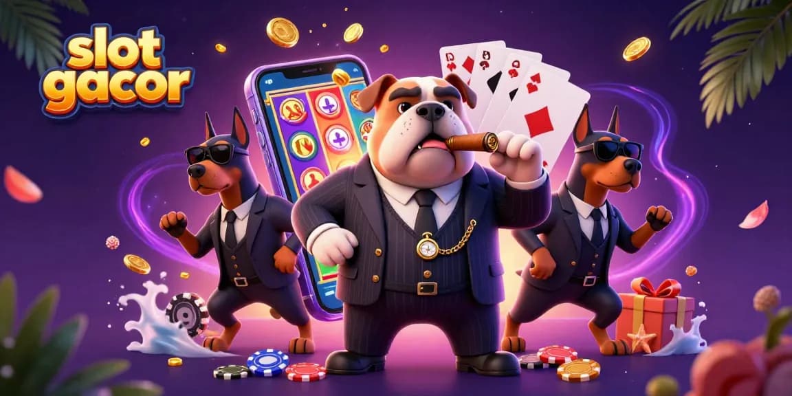 Experience thrilling wins with slot gacor as cartoon characters explore exciting game elements.