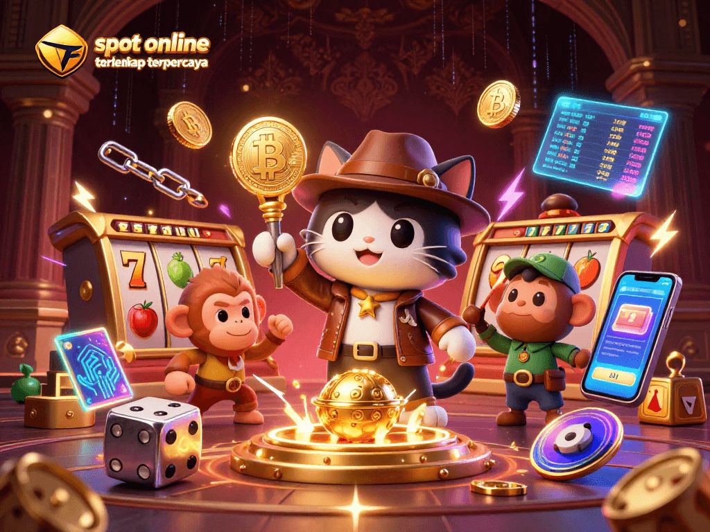 Menangkan jackpot di slot online terlengkap terpercaya dengan elemen permainan di sekeliling penjelajah kucing 3D yang menemukan artefak kasino emas.