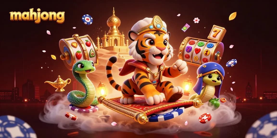 Experience the thrilling mahjong slot adventure with a vibrant sultan-themed illustration