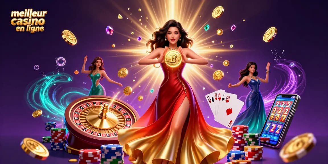 Vivez le frisson du jeu au meilleur casino en ligne avec des visuels époustouflants d'éléments de jeu luxueux.