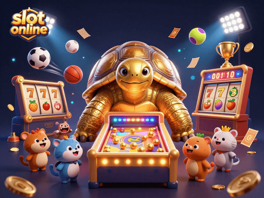 Spin the reels for exciting jackpots in the vibrant world of slot online gaming, with colorful casino elements.