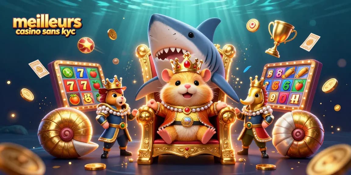 Profitez des meilleurs casinos sans KYC tout en jouant avec des personnages animés dans une scène dynamique.