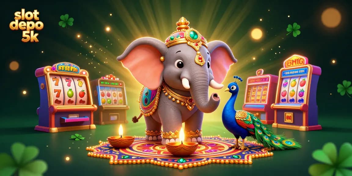 Spin and win at slot depo 5k with vibrant 3D carnival-themed casino illustrations.