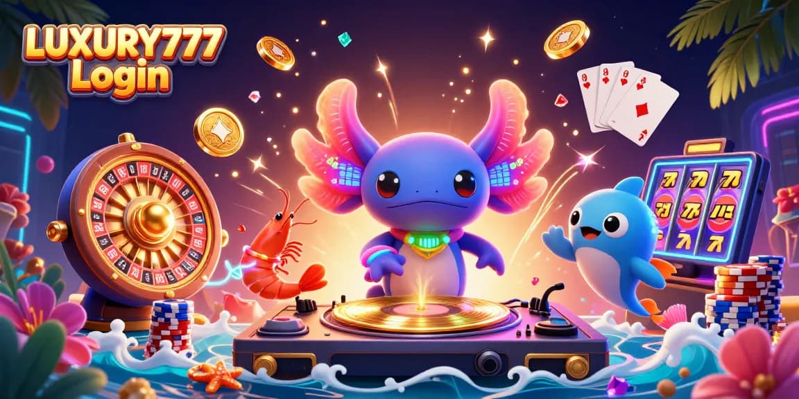 Mengakses LUXURY777 Login untuk pengalaman bermain game yang penuh gemerlap koin dan karakter lucu.