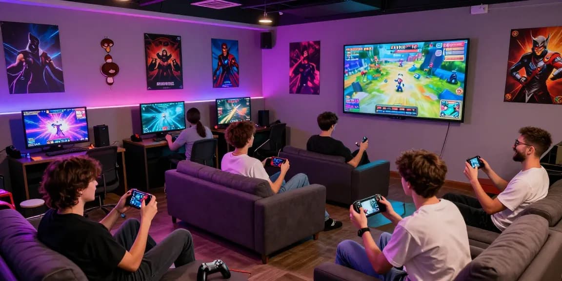 Pengalaman bermain BATIK88 GACOR dalam suasana lounge gaming yang ceria dan dinamis.