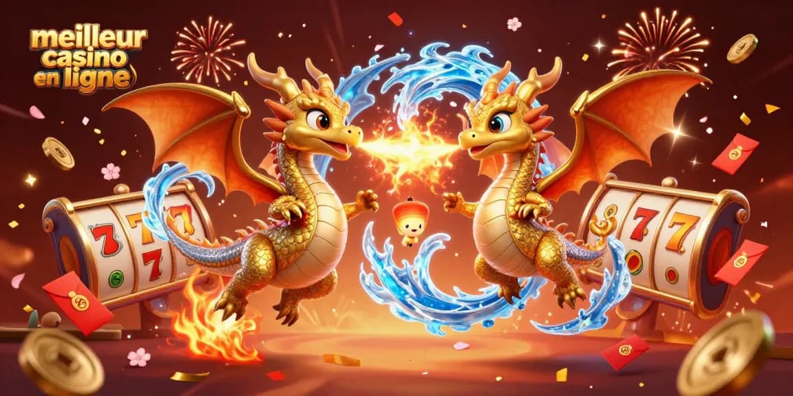 Explorez le meilleur casino en ligne avec des dragons en vol et des symboles dansants.