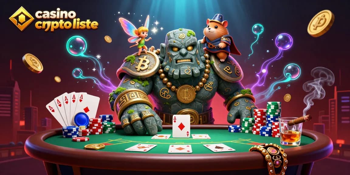 Découvrez une illustration captivante des meilleurs casinos cryptos avec des éléments fascinants autour de la liste des casinos crypto.