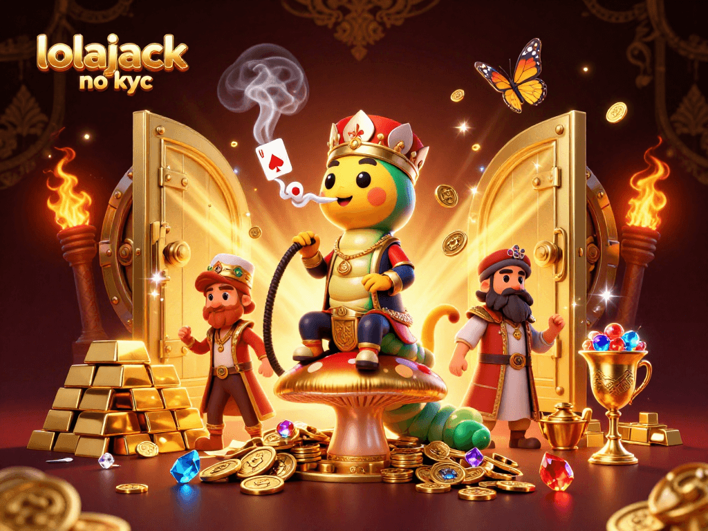 Play and win big with lolajack no kyc casino style featuring vibrant characters and dazzling treasures.