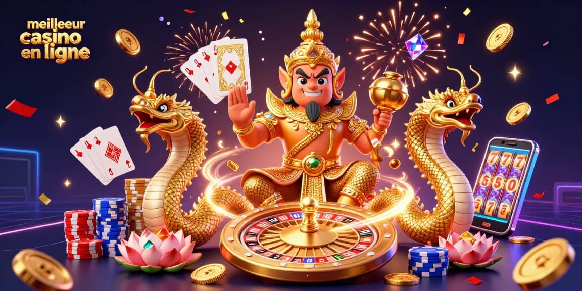 Experience the excitement of the meilleur casino en ligne with vibrant characters and dynamic casino elements.