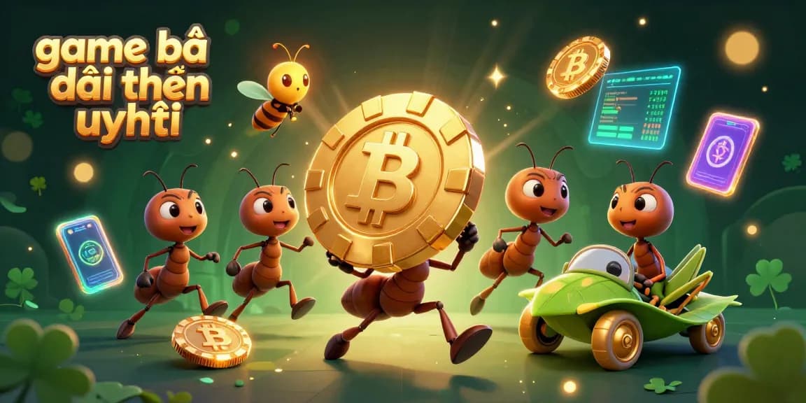 Experience the thrill of game bài đổi thưởng uy tín with 3D cartoon ants on a heist.
