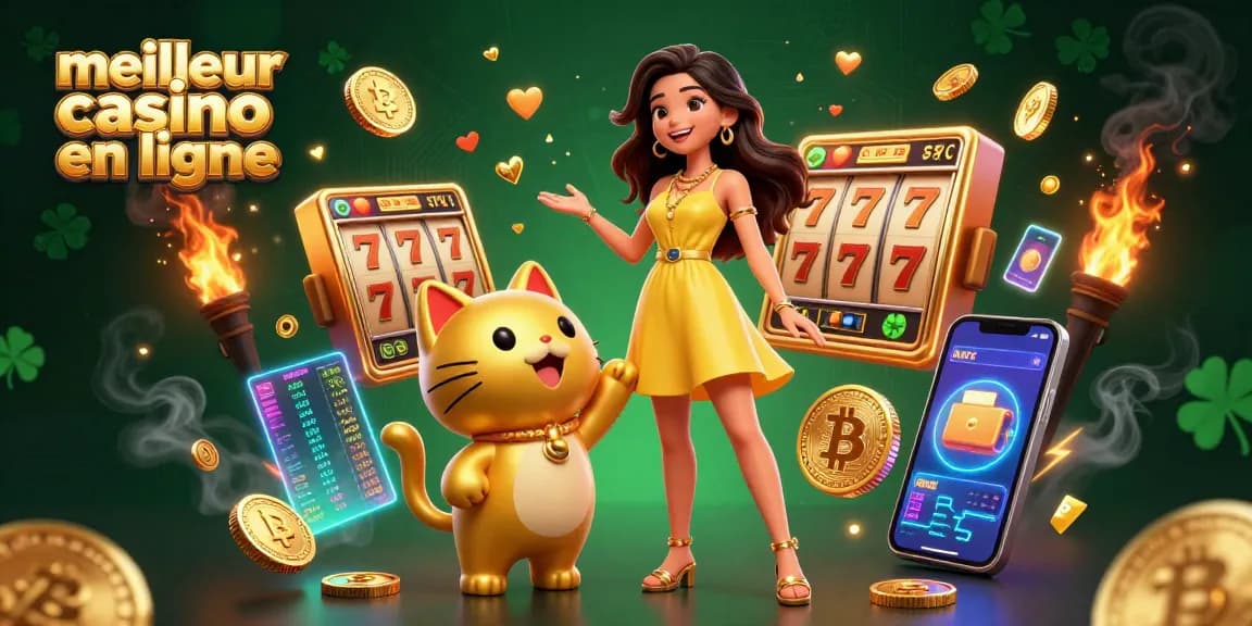 Découvrez un jeu expert au meilleur casino en ligne avec une joyeuse femme asiatique et un chat porte-bonheur doré.