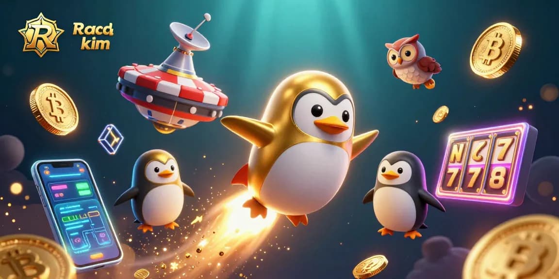 Engage with Rong bach kim by exploring a vibrant casino-themed universe with golden penguins and crypto coins.