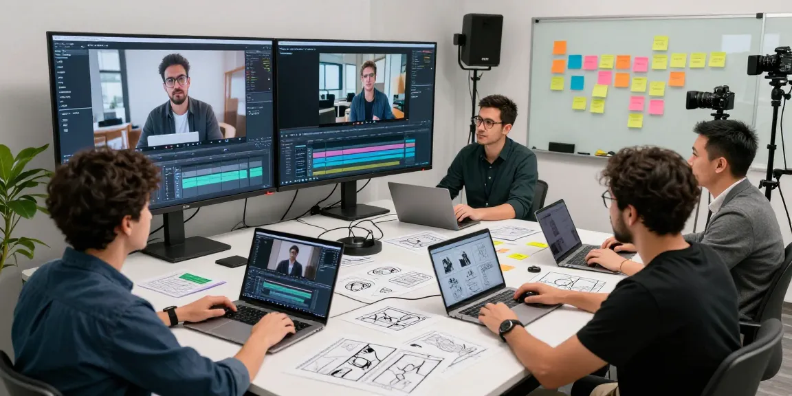 Creative professionals showcasing seedance 2.0 in a modern video production studio.