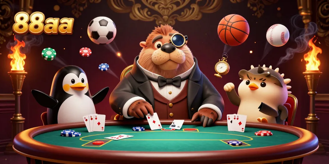 Experience thrilling poker at 88aa with a jolly walrus, sophisticated penguin dealer, and bluffing pufferfish.