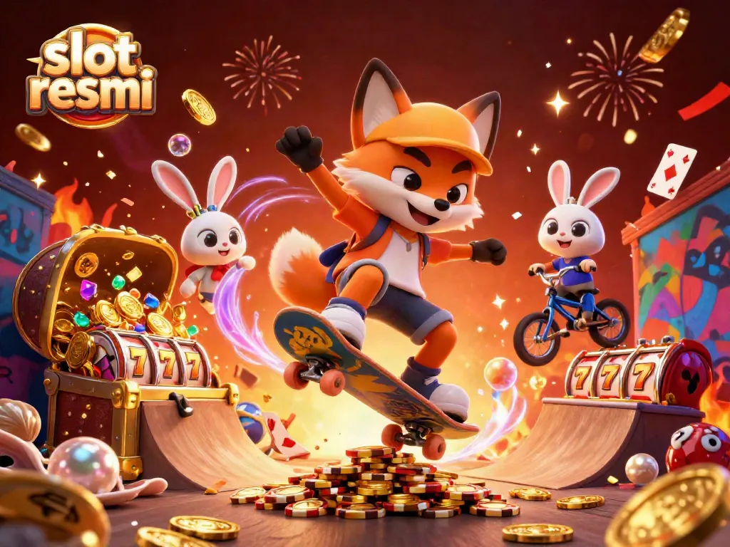 Experience thrilling gameplay in slot resmi with vibrant animated characters and casino symbols.