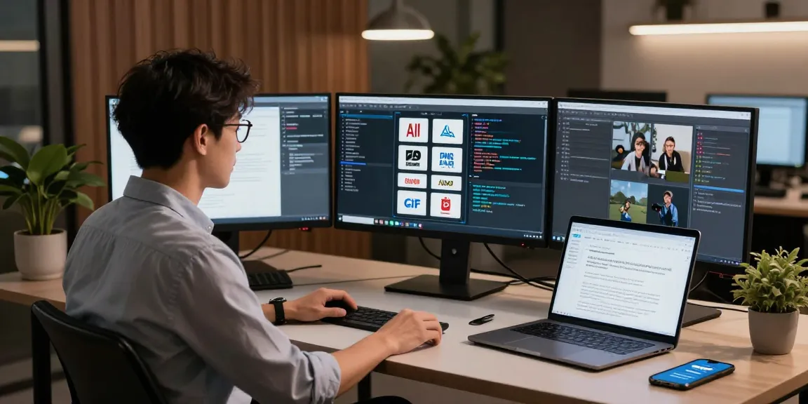 Data scientist utilizing an ai detector tool in a modern workspace.