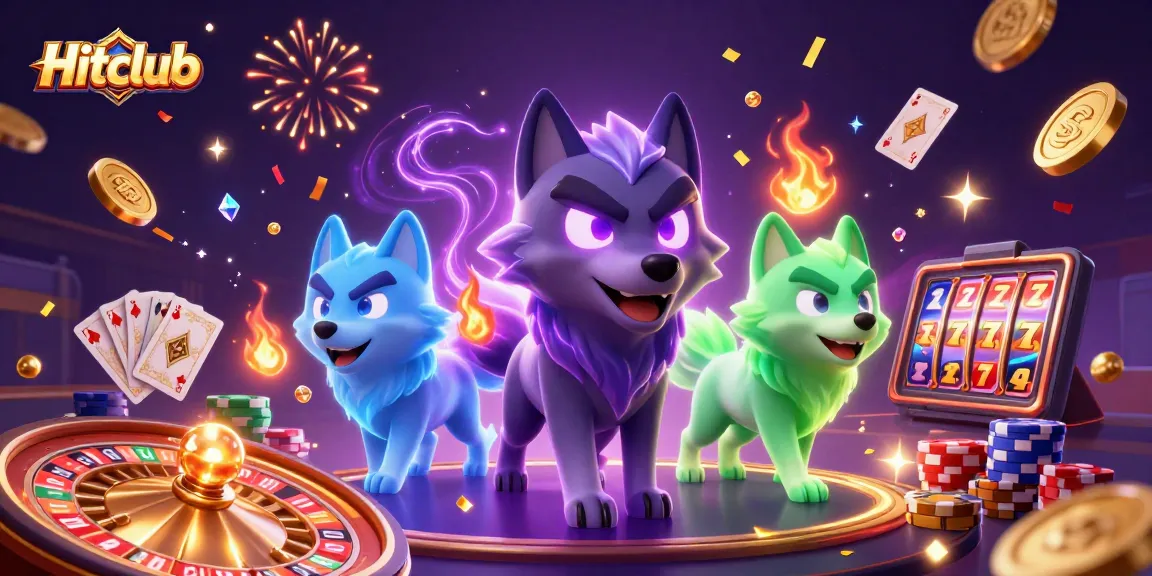 Hitclub features a thrilling 3D illustration of a shadow wolf leader amidst gambling elements