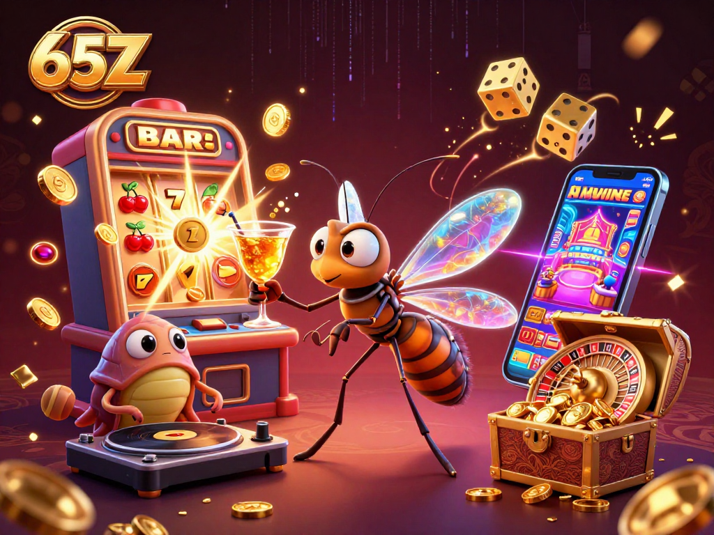 65Z é um cassino vibrante com um mosquito mascote, joias e prêmios.