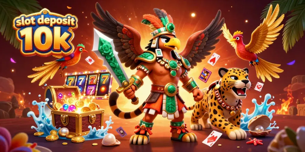 Gambarkan pengalaman menarik dengan slot deposit 10k dan karakter berkualitas tinggi dalam ilustrasi 3D.