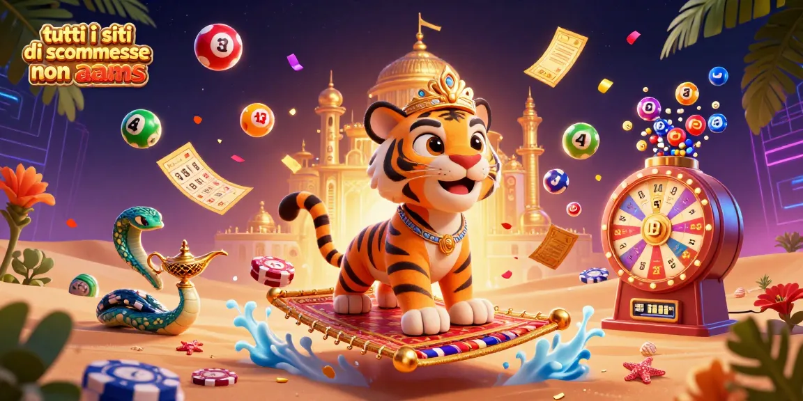 Tutti i siti di scommesse non aams si animano con il sultano e la lampada magica in un'illustrazione colorata.