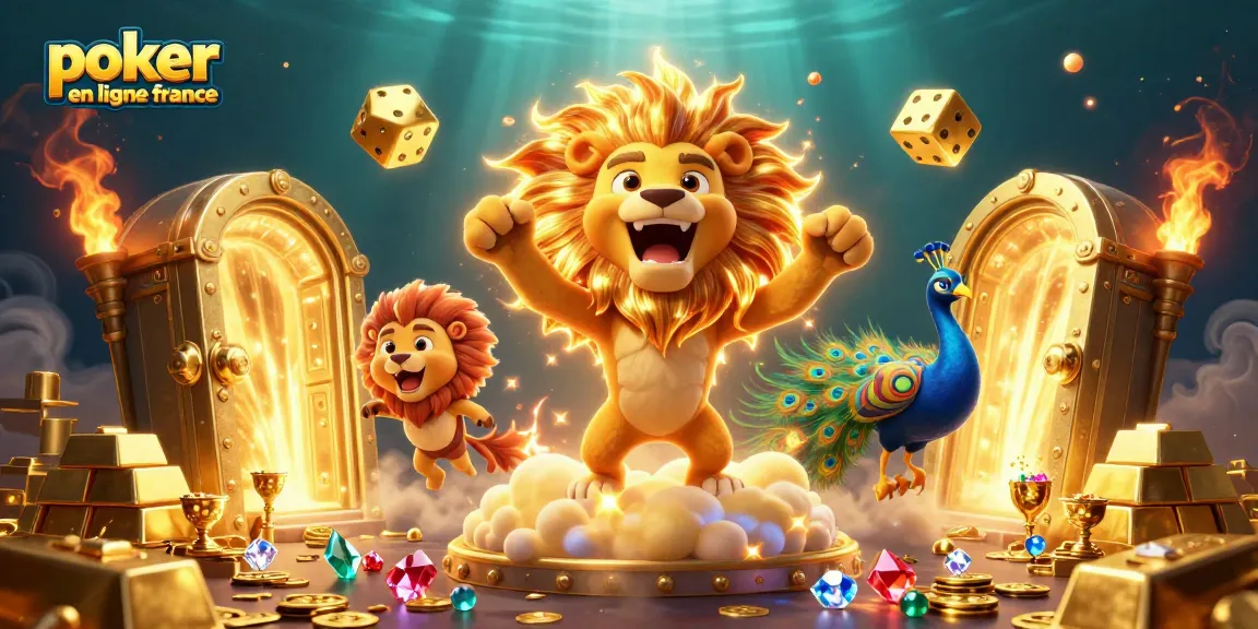Découvrez le monde du poker en ligne France avec cette illustration dynamique et colorée.