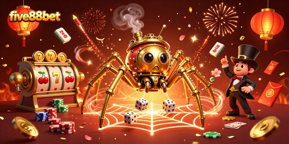 Engage with five88bet's exciting world of slots featuring steampunk characters and dynamic web action.