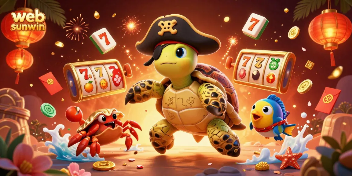 Join the excitement on web sunwin as cartoon characters celebrate gambling with vibrant 3D elements.