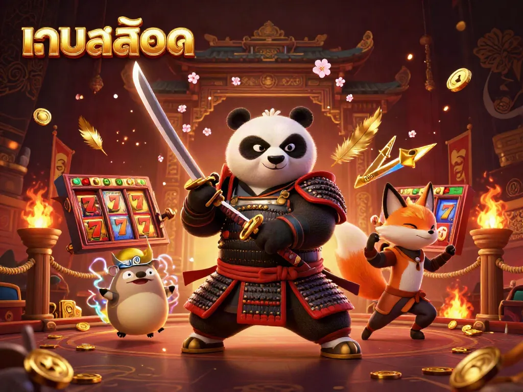เล่นเกมสล็อตสนุก ๆ พร้อมการต่อสู้ของซามูไรแพนด้าและนินจาใน เว็บสล็อต