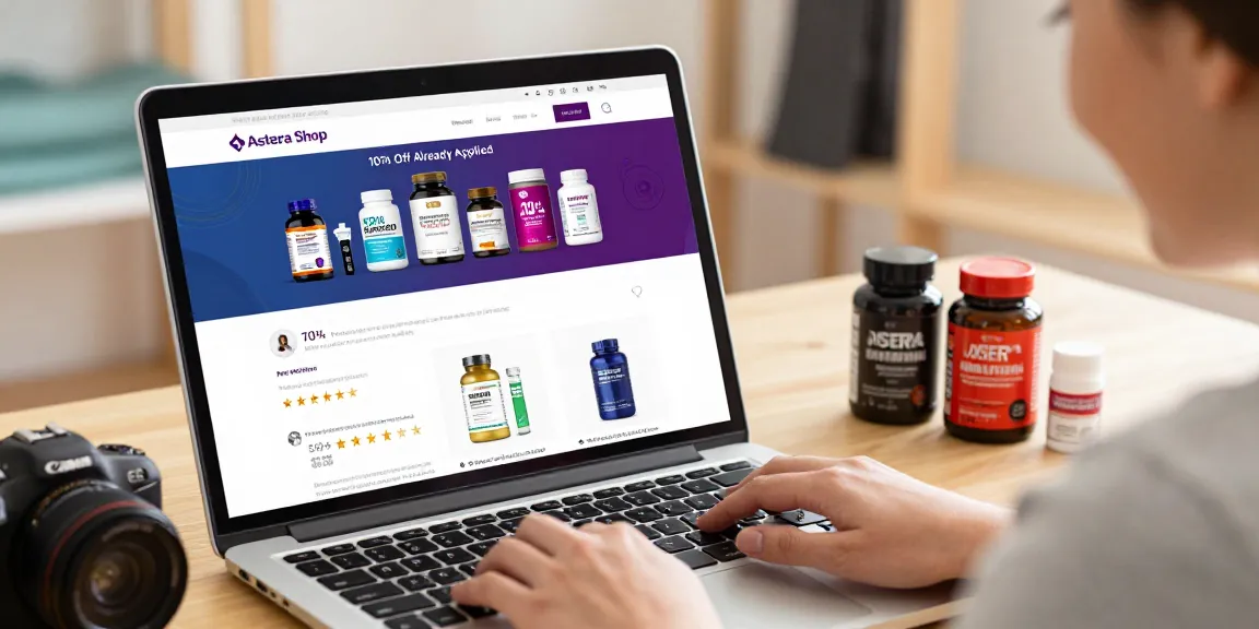 Astera Shop online shopping experience showcasing steroids with discounts and user-friendly interface.