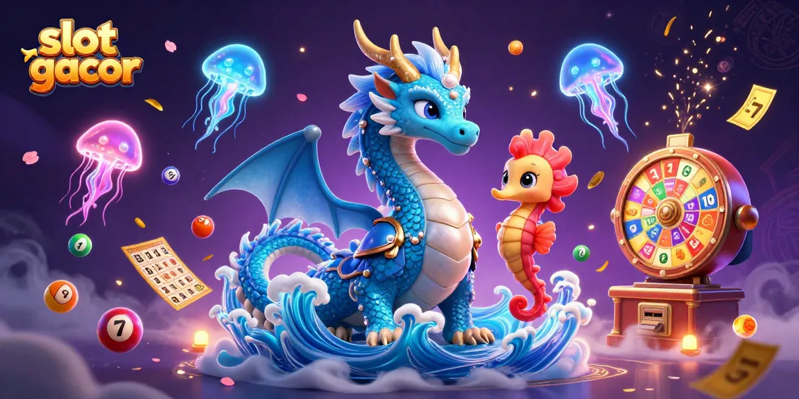 Engage with slot gacor action in a vibrant 3D scene featuring dragons and dynamic casino elements.